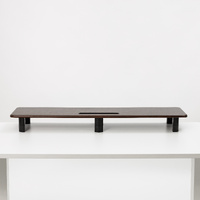 GKU Monitor Riser Stand Height Adjustable Extra Large Monitor Stand dark walnut