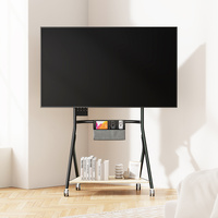 Black SteelRoll Mobile Tv Trolley Stand AGT80