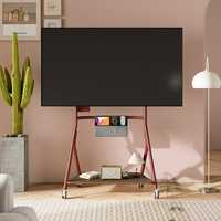 Red SteelRoll Mobile Tv Trolley Stand AGT80
