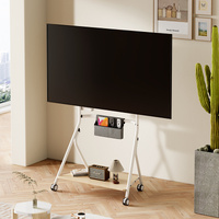 White SteelRoll Mobile Tv Trolley Stand AGT80