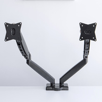 GKU Dual Monitor Desk Mount Arm With USB 3.0- ProRiser Gas Spring Monitor Stand BLACK