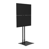 Vertical dual tv display stand adjustable height
