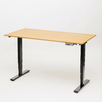 Electric Standing Desk for professionals - GKU Prolift 1400mmx700mm bamboo desk black frame