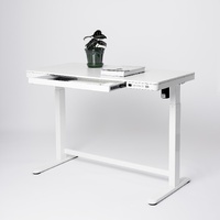 Standing Desk with drawer - GKU All in 1 white desktop white frame