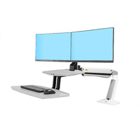 22"-27" FC55-2A-W Sit Stand Desk Dual Screen Mount White