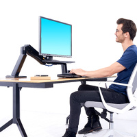 24"-35" FC55-B Sit Stand Desk Dual Screen Mount Black