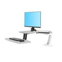 24"-35" FC55-W Sit Stand Desk Dual Screen Mount White