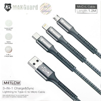 Multiple type c lightning micro 3 in 1 charging cable m41lcm 1.2m