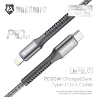 MaxGuard M43LC Lightning to Type c Cable with PD65W (3M Length)