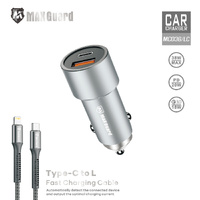 Car Charger with Dual Charging Output mc036LC with type c to lightning cable