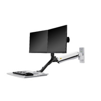 Fits 22"-27" Monitors.NB MC40-2A-w Dual Monitor Wall Mount with Keyboard Tray White