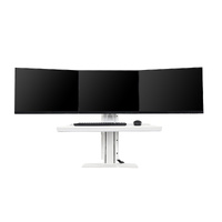 Work station Standing TRIPLE Screen Sit Stand 19-24" up to 11kg - WHITE