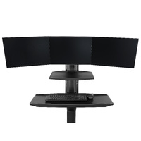 Work station Standing TRIPLE Screen Sit Stand 19-24" up to 11kg - black